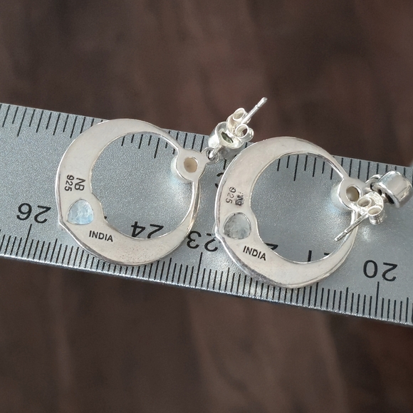 Nicky Butler Designer 925 Sterling Silver Earrings Peridot Moonstone Pearl Irish - Picture 3 of 11